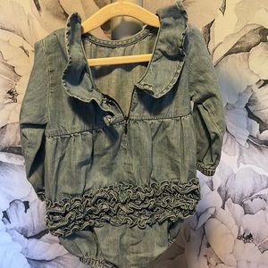 RuffleButts denim long sleeve jumper